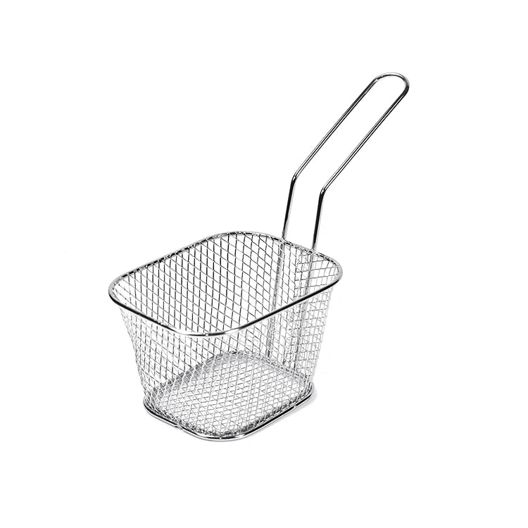 Kitchen Utensils Square Fry Basket Food Strainer and Colander for Fried Chips Metal Material