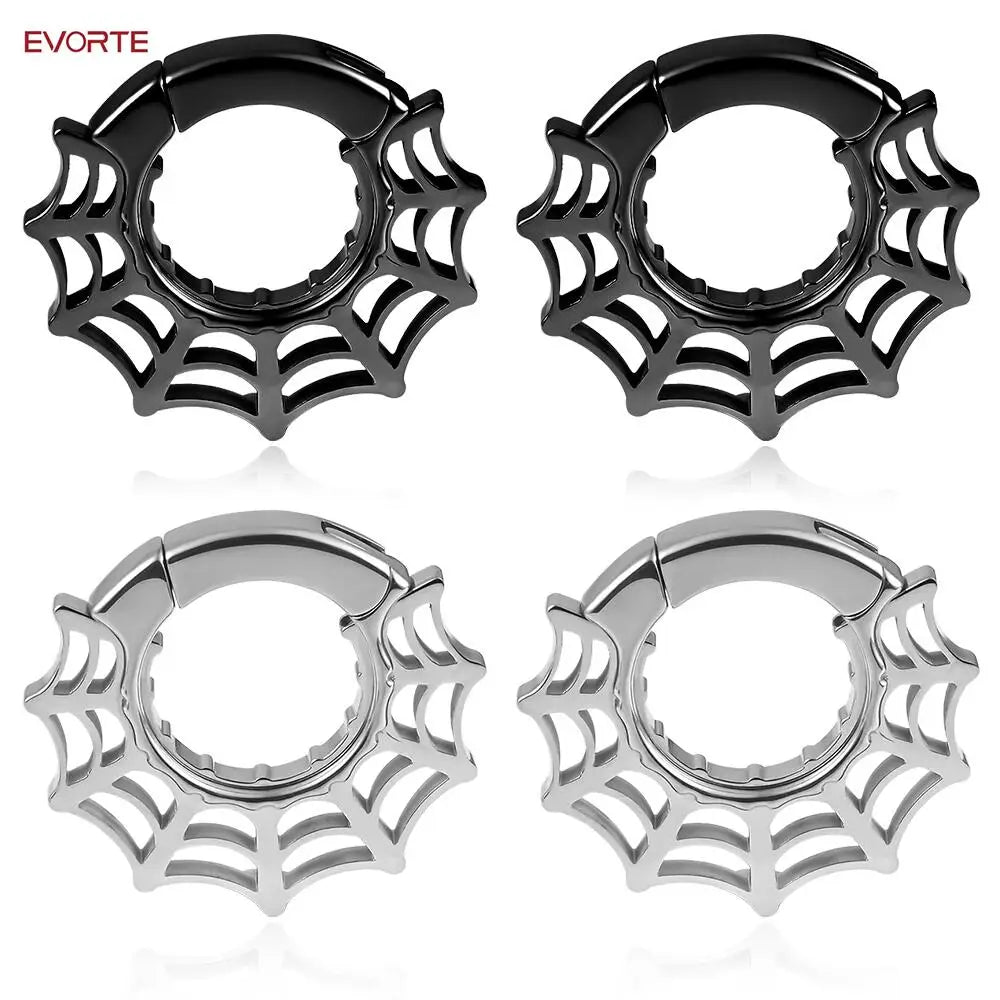Evorte EvorteS016 316L Stainless Steel Magnet Lock Shape Ear Expanders Ear Weight Flesh Tunnels Gauges Plugs Piercing Jewelry