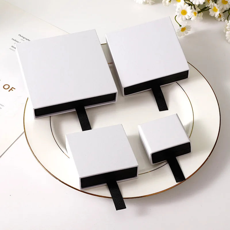 Wholesale Modern Rectangle White Transparent PE Film Floating Jewelry Storage Boxes Lid Closure for Bracelet Earring Packaging