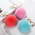 8cm Fluffy Pom Pom Keychain Soft Faux Rabbit Fur Ball Car Keyring Pompom Key Chains Holder Women Bag Pendant Jewelry