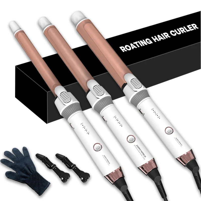 Best Quality Hair Curler with Titanium Coating Rotating PTC Heater LED Temperature Display Twisting Curling Iron