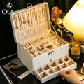 Manufacturer Dresser Watch Jewelry Case Box PU Leather Storage Jewelry Packaging Suitcase Box