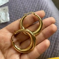 Hoop Earrings 18k Gold Plated Minimalist Women Stainless Steel Hypoallergenic Chunky Thick Custom Stainless Steal Earring