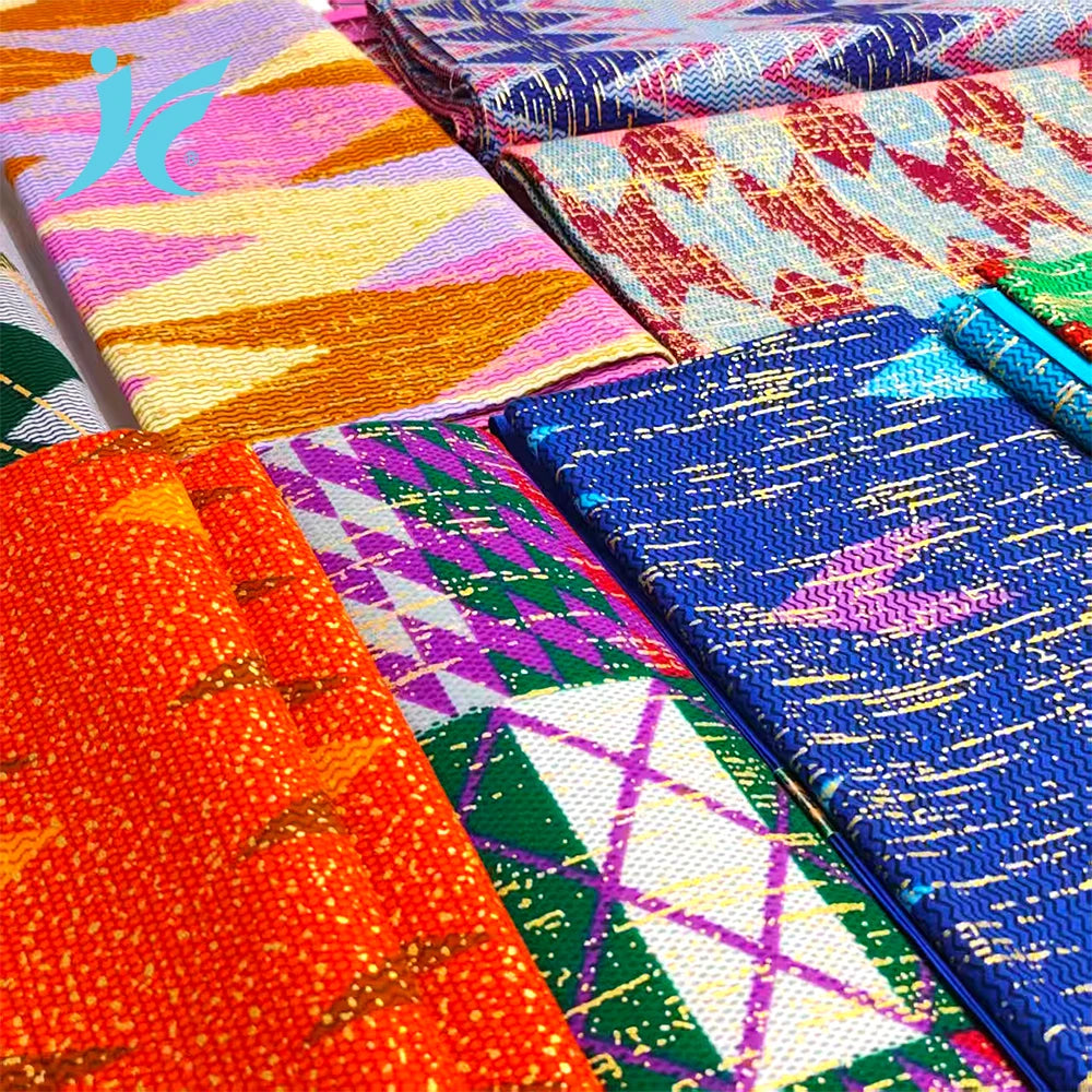 2+4 Yards New Soft African Golden Wax Fabric 100% Cotton Material Nigerian Ankara Print Batik High Quality Gold Wax Sewing Cloth
