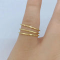 Joolim High End 18K Gold Plated Tungsten Steel Tangent Plane Dainty Rings for Women Finger Ring Non Tarnish 1mm