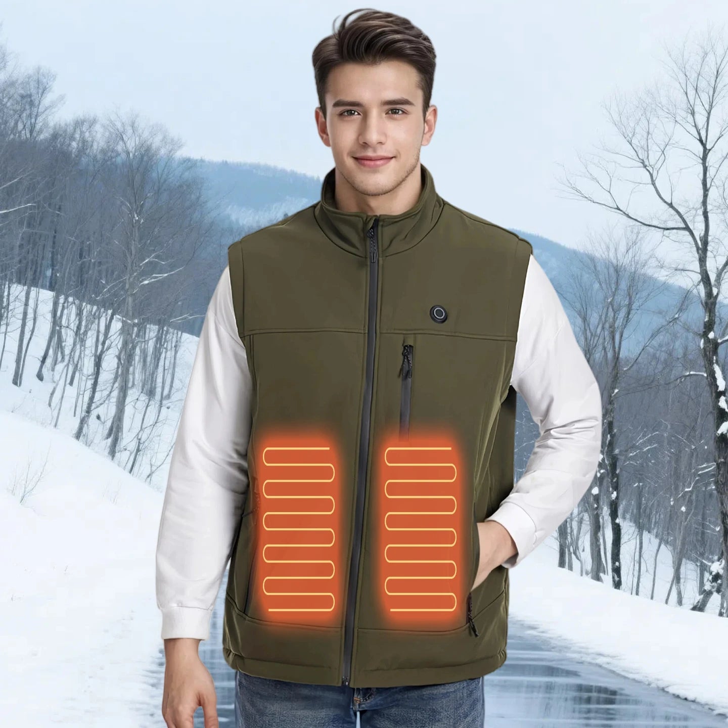 Custom Winter Electric Rechargeable Battery USB Windproof Breathable Mandarin Collar Heating Warm Waistcoat Jacket Vest