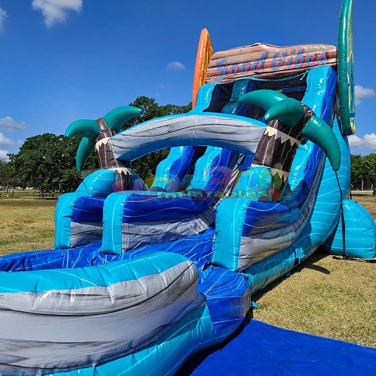 Commercial Outdoor Kids Party Bounce House Waterslide Toboggan Gonflable Tropical Inflatable Water Slide