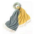 MIO New Pure Lamb Wool Pashmina Shawl Wraps Fashion Cashmere Gradient Color 35*200CM Winter Soft Warm Scarf Shawl for Women