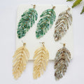 Shangjie OEM Acetate Colorful Hawaii Trendy Leaf Pendant Earring Monstera Palm Leaf Hawaiian Jewelry Earring