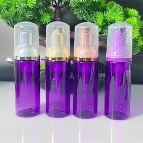In Stock 60ml Empty Purple Foam Pump Facial Cleanser Soap Foam Pump Foaming Bottle PET Travel Shampoo Plastic Bottle