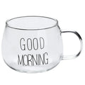 Good Morning Ceramic Glass Cup Reusable Glass Cup Breakfast Milk Juice Coffee Glass Cups for Household Gift