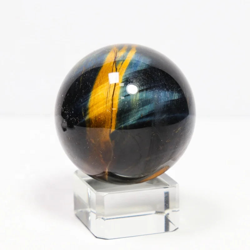Crystals Healing Stones Ball Blue Tiger Eye Sphere Reiki Stone Crafts  for Meditation