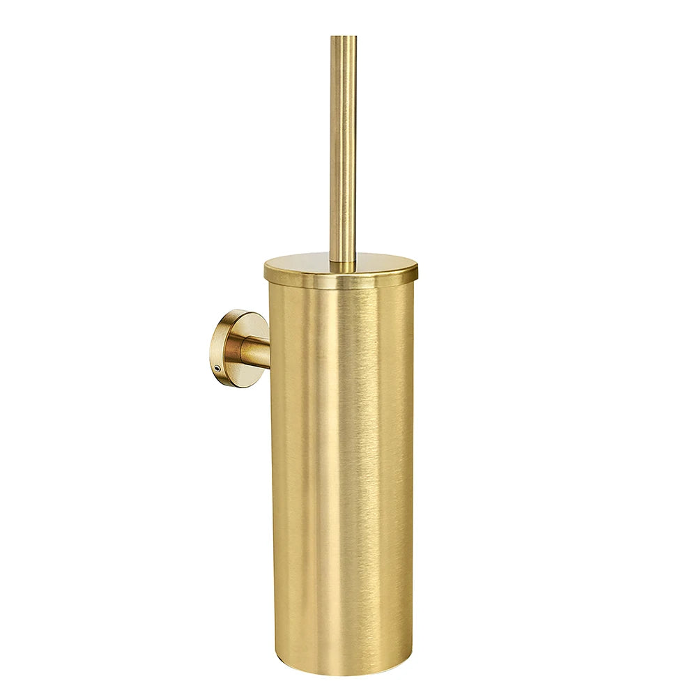 Stainless Steel Bathroom Accessories Wall Mounted Brushed Gold Toilet Brush Holder