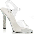 Silver Thin Model Show Pole Dance High Heels Club Platform Leaky Toe Large Sandals Rhinestone Posing Bikini Competition Shoes