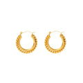Hot Selling Double Layer Twist C-shaped Hoop Earrings 18k Gold Stainless Steel Tarnish Free Gift Jewelry Stud Earrings for Women