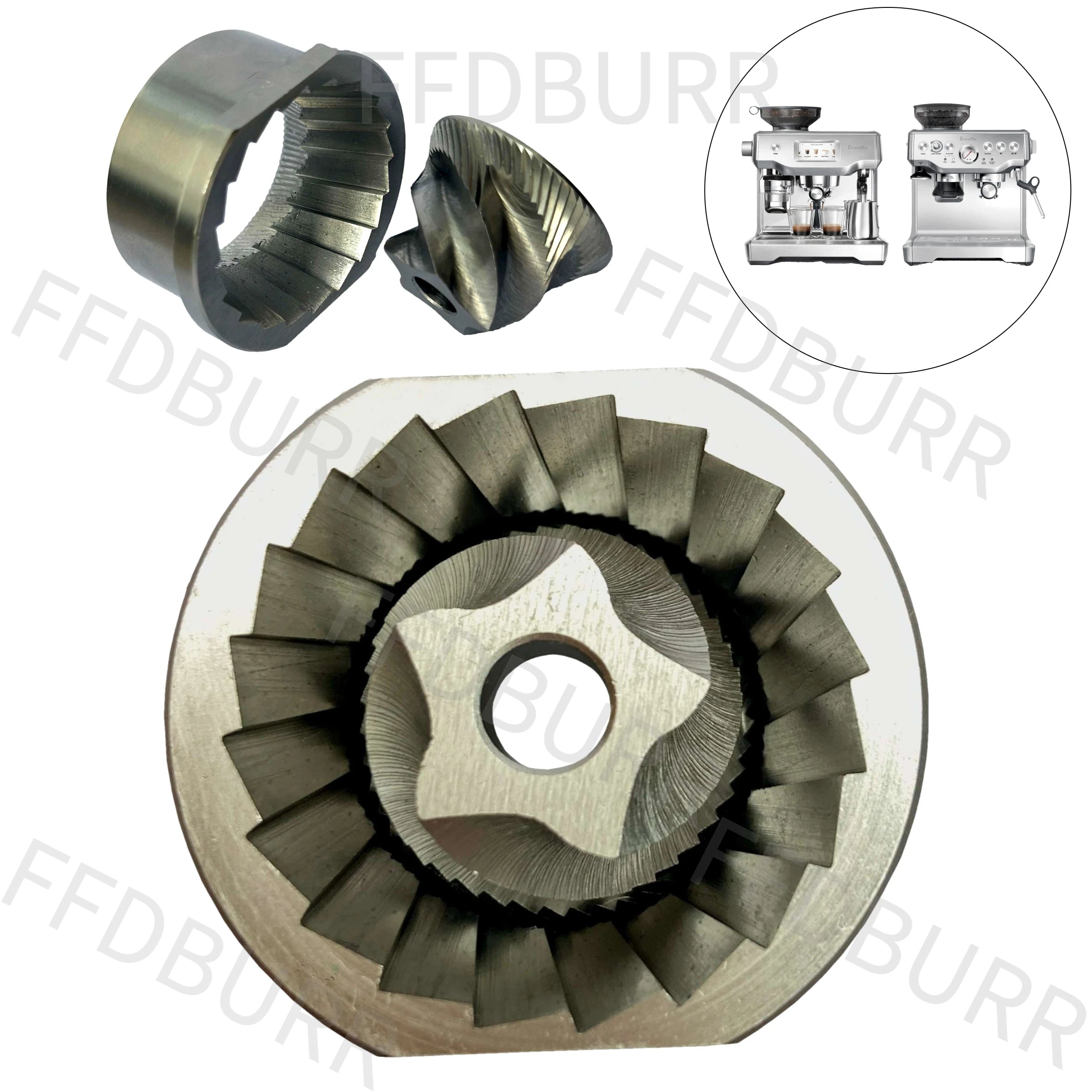 44.6mm Breville Coffee Machine Coffee Grinder Conical Burr Set for Electric Coffee Grinder Replacement Accessories Parts