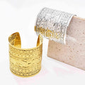 Gold Silver Bronze Alloy Open Bracelet for Women European Fashion Simple Cuff Bangle Bracelets