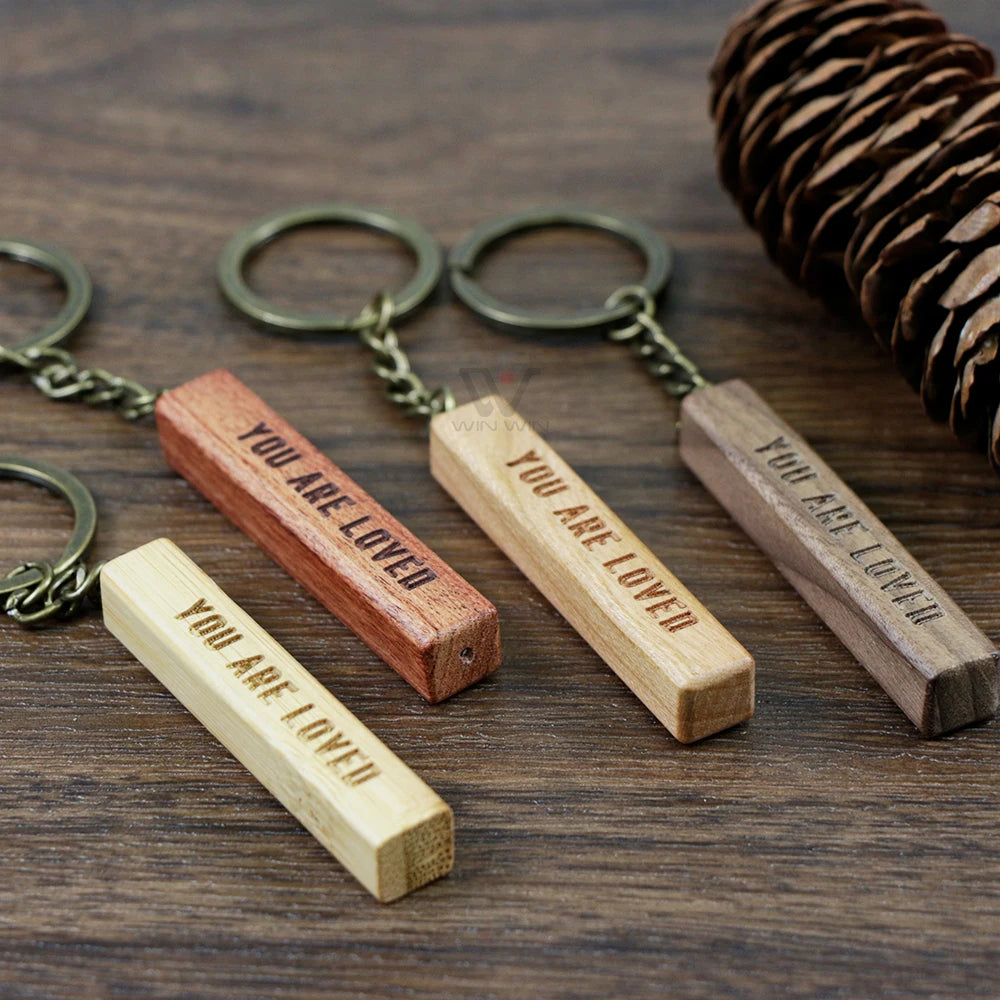 New Arrival Rosewood Blank Keychain Key Ring for Men Women Fashion Jewelry  Keychain