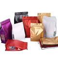 Packaging & Printing Product Custom Digital Gravour UV Printed Matte Stand Bag Valve Zipper Flat Bottom Coffee Pouch Gusset Bag