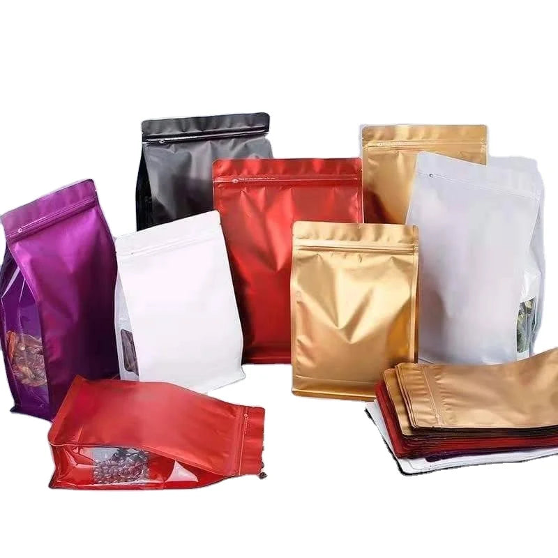 Packaging & Printing Product Custom Digital Gravour UV Printed Matte Stand Bag Valve Zipper Flat Bottom Coffee Pouch Gusset Bag