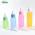 Cosmetic Packaging Bottles Transparent PET Plastic Essential Oil Skin Care Serum Dropper Pump Sprayer JXPACK Screen Printing