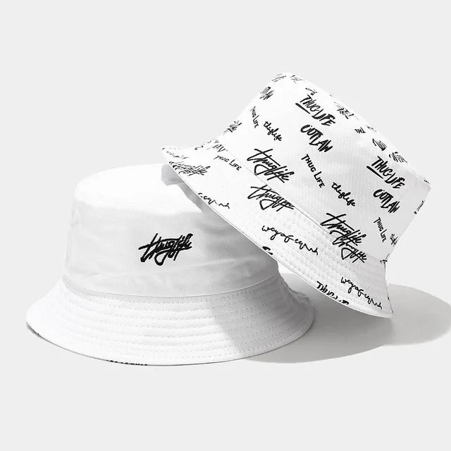 Cute Bucket Hat Beach Fisherman Hats for Women Reversible Double-Side-Wear