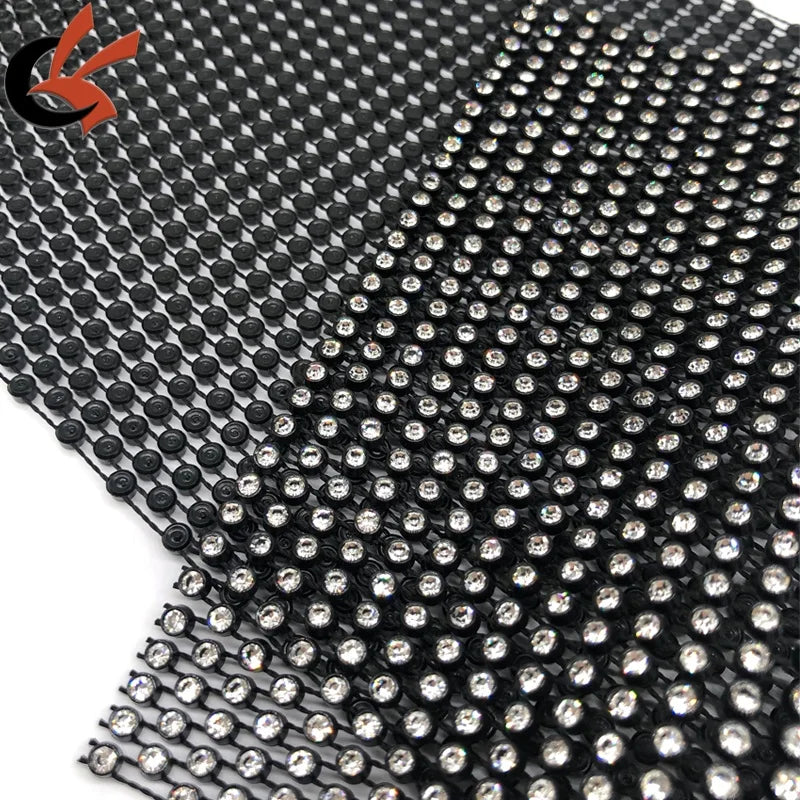 Plastic Rhinestone Mesh Trimming Elastic Mesh Chain Rolls