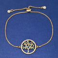 HOVANCI Vintage Adjustable Gold Plated Bracelet Hotsale Circle Tree of Life Zircon Unique and Stylish Accessory