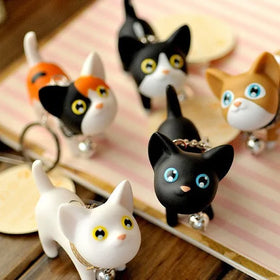 Wholesale Cute Vinyl Cartoon Cat Keychain Car Pendant Cat Cute Anime Custom Keychains