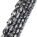 Natural Stone Beads Faceted Water Drop Shape Black Hematite Loose Spacer Beads for Jewelry Making DIY Charm Bracelet Accessories