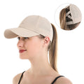 Plain Blank Women Quick Drying Ponycap Adjustable Curl Hair Backless Mesh Ponytail Baseball Hat Cap