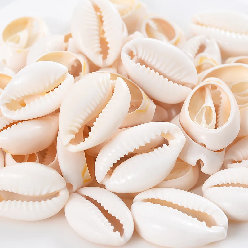 500g/bag White Natural Oval Shell Beads Without Holes Charm Cowrie Conch Loose Spacer Beads for Jewelry Making DIY Bracelet