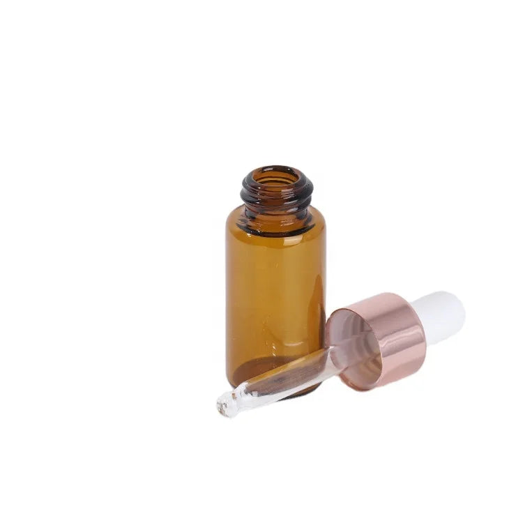 OBROU Mini Sample Glass Vials 1ml 2ml 3ml 5ml Amber Dropper Bottles for Essential Oil Perfume