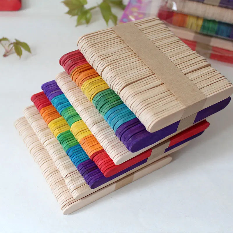 High Quality Wooden and Bamboo Ice Cream Waxing Spatulas Sticks Popsicle Stick Art and Craft