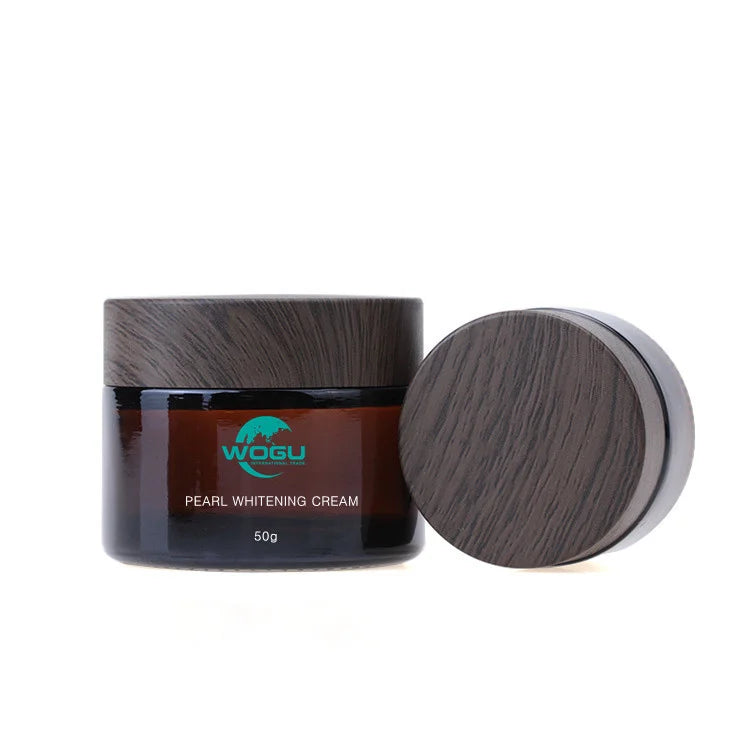 Cosmetic Package Face Eye Cream Containers 5g 10g 15g 30g 50g 100g Empty Amber Glass Jar with Wooden Grain Lid