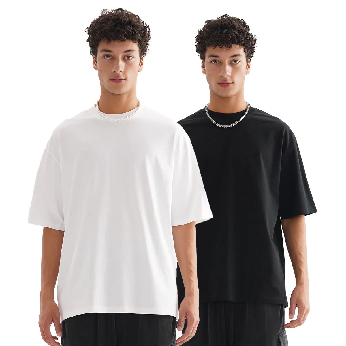 Custom Men's Plus Size Baggy T-Shirt 100% Cotton Knitted Fabric Drop Shoulder Oversized Fashionable Design
