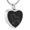 Vintage Children's Stainless Steel Heart Dog Cremation Memorial Urn Pendant Keepsake Necklace