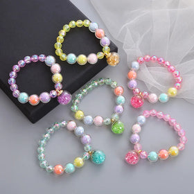 Wholesale Primary Beaded Bracelets Cute Girl Baby Boy Student Jewelry Ethnic Style Quicksand Ball Children's Bracelets