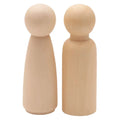Tailai 2pcs/set 75mm Natural Wooden Peg Dolls -Paintable Figurines for DIY Crafts Home Decor & Personalized Creative Gift