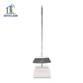 Stainless Steel Vertical Standing Design Dustpan and Broom Set Household Cleaning with Bristle Head Plastic Material