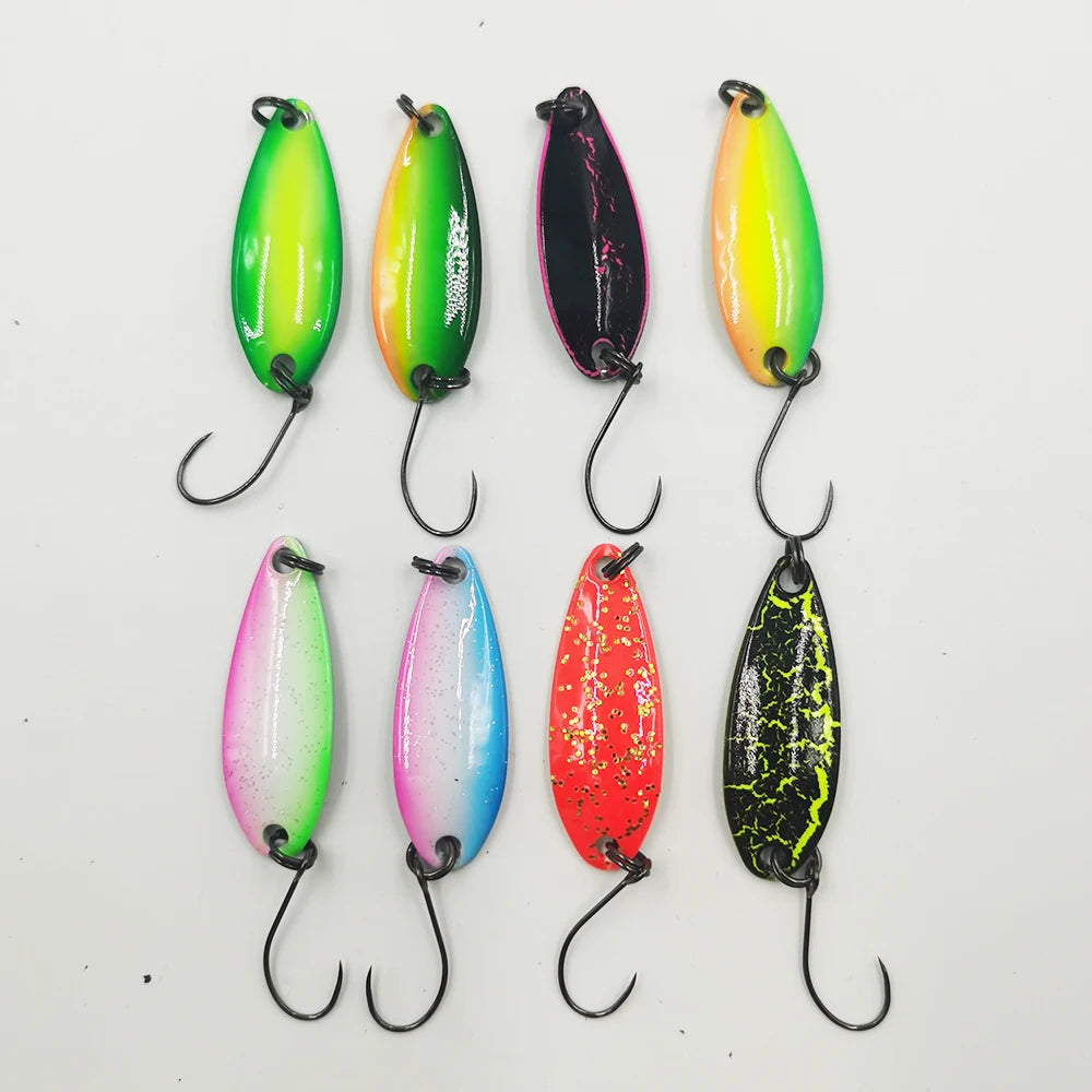 Alpha Metal Fishing Products Artificial Trout Lure Fishing 34mm 3.5g Copper Spoons Lure Fishing
