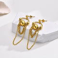 Fashion Jewelry Multiple Long Chain Stainless Steel Earring Gold-Plated Tassel Earrings for Women