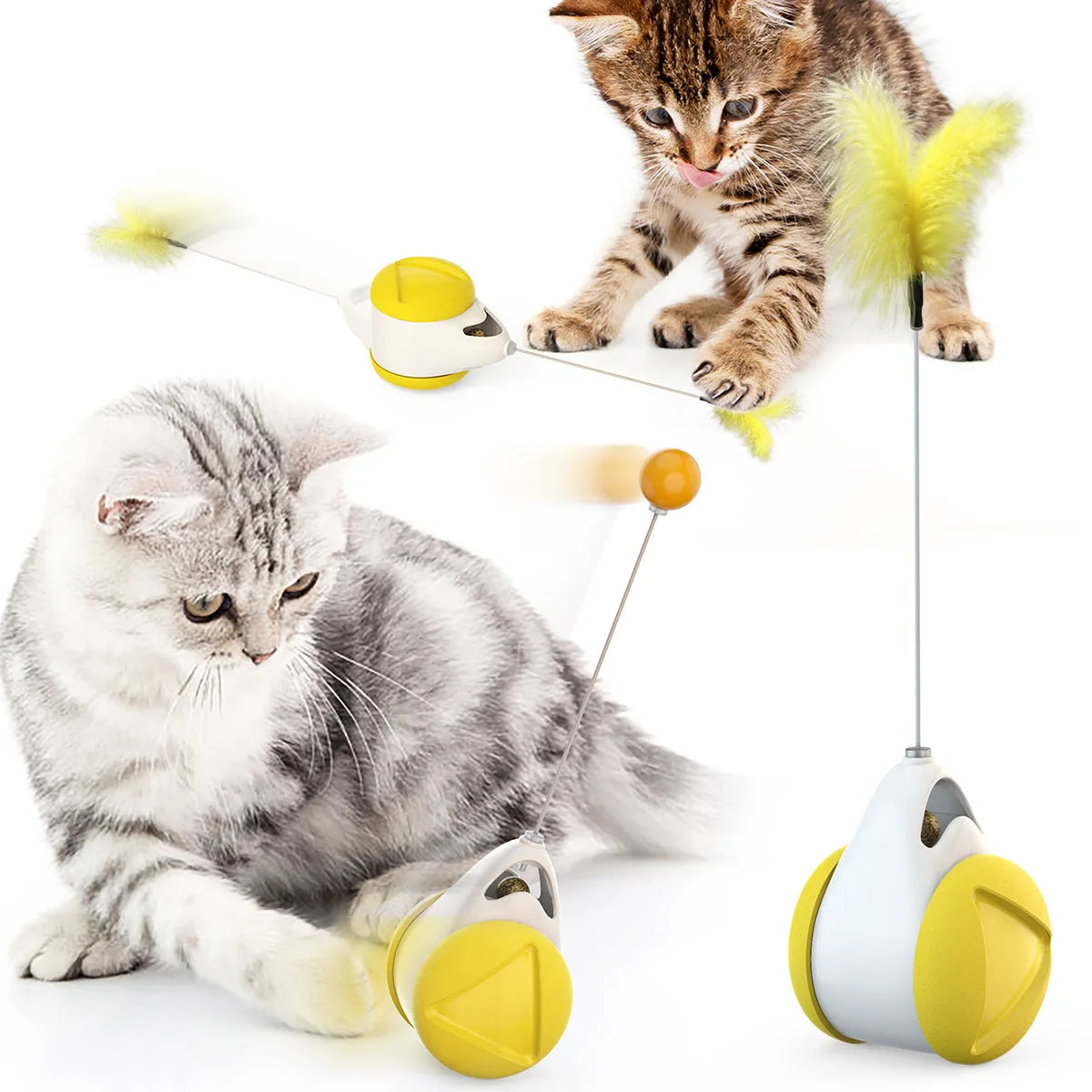 Interactive Cat Toy Ball Cat Tumbler Toy Plush Funny Kitten Catnip Toy
