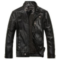 Manufacturers Direct Sales of Men's Motorcycle Leather to Do Old Wash Collar Plus Fleece Men's Leather Coat