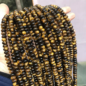 Wholesale 4*6mm 5*8mm Natural tiger Eye Stone Abacus Beads Rondelle Gemstone Beads Rondelle Saucer Stones Beads for Diy