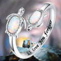 Ocean Style Tortugas Turtle Ring Fashion Fine Jewelry Rings Opal Open Adjustable Animal Ring