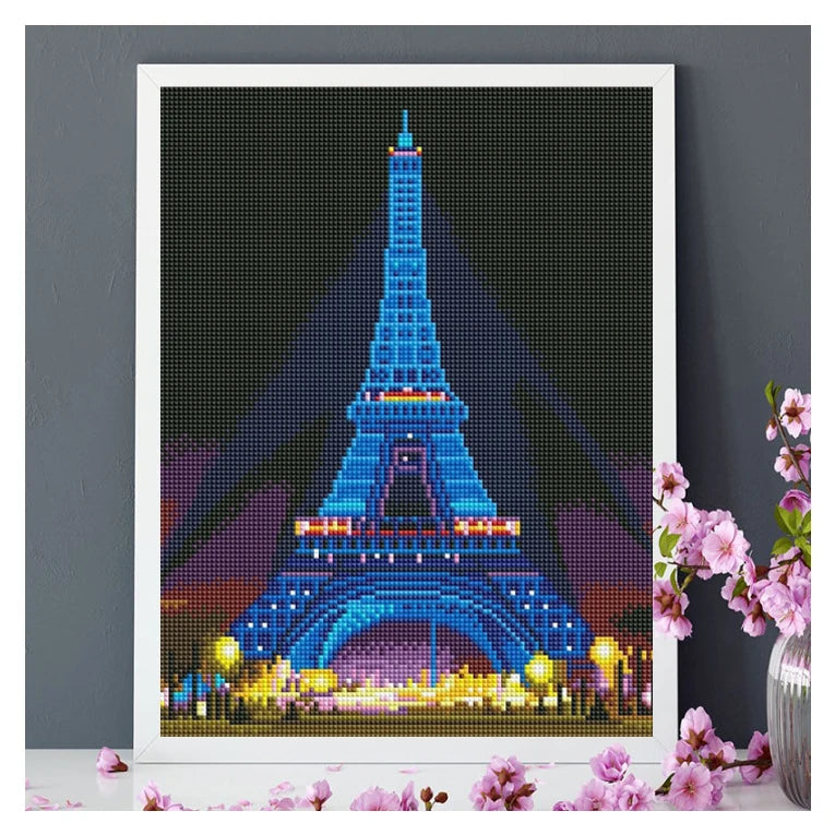 5D Full Diamond Painting Luminous DIY Eiffel Tower Embroidery Home Decor Painting LED Art Craft Kit Accessories Handpainted Gift