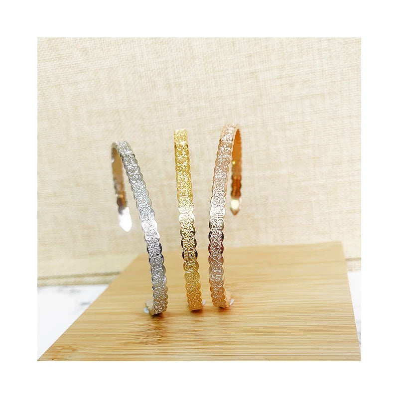 Inspire Jewelry Custom Arabic Cuff Bangle Bracelet Muslim Islam Women Bangle Bracelet Gift