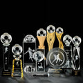 Wholesale Professional Customized Football Club Champion Award 3d Etched Sports Football Crystal Trophy
