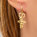 Lateefah OEM Personalized Stainless Steel Hypoallergenic Name Earrings Custom Letter Earrings Gift for Girls Jewelry